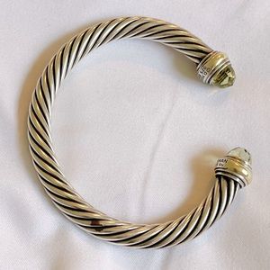 David Yurman bracelet with yellow green stones